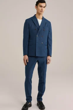 double breasted blazer van linnenmix