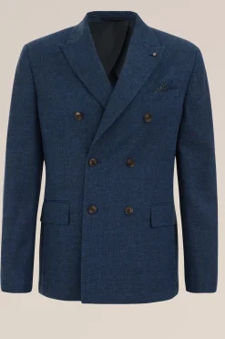 double breasted blazer van linnenmix