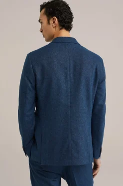 double breasted blazer van linnenmix