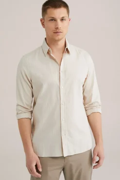 easy care overhemd van linnenmix