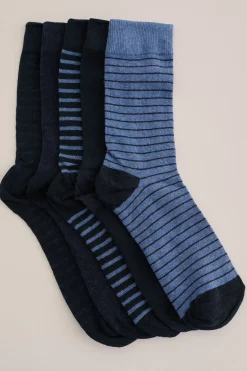 fijngebreide gestreepte sokken, 5-pack