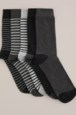 fijngebreide gestreepte sokken, 5-pack
