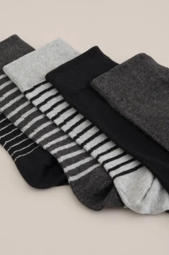 fijngebreide gestreepte sokken, 5-pack