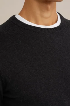 fijngebreide trui van katoenmix