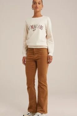 flared broek van corduroy