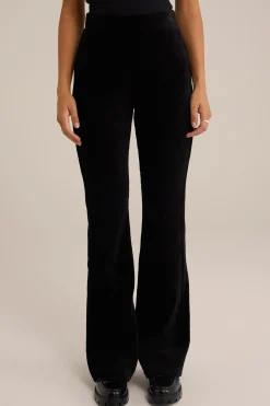 flared legging van ribstof