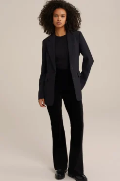 flared legging van ribstof