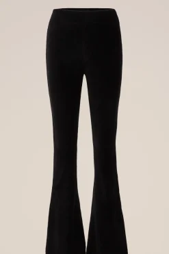 flared legging van ribstof
