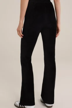 flared legging van ribstof