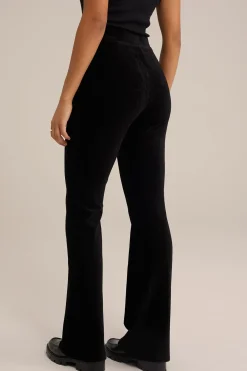 flared legging van ribstof