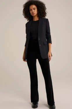 flared legging van ribstof