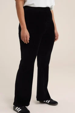 flared legging van ribstof - Curve