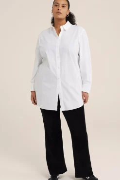 flared legging van ribstof - Curve