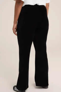 flared legging van ribstof - Curve