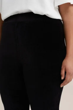 flared legging van ribstof - Curve
