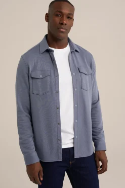 gebreid smart overshirt van katoenmix