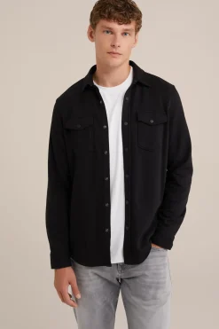 gebreid smart overshirt van katoenmix