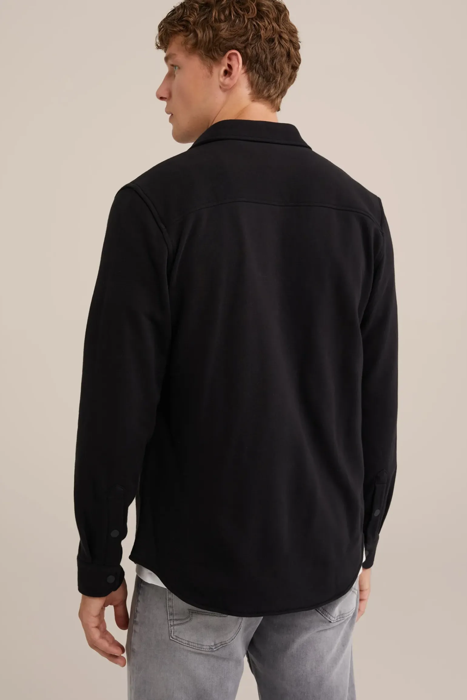 gebreid smart overshirt van katoenmix