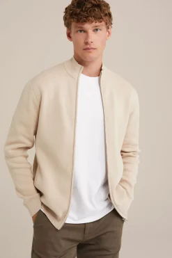 Gebreid vest met opstaande kraag