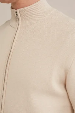Gebreid vest met opstaande kraag