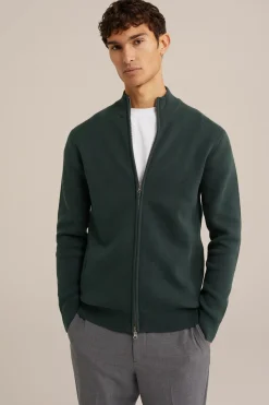 Gebreid vest met opstaande kraag