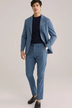 gem&ecirc;leerde slim fit pantalon van Italiaanse kwaliteit