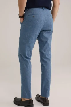 gem&ecirc;leerde slim fit pantalon van Italiaanse kwaliteit