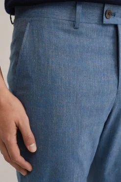 gem&ecirc;leerde slim fit pantalon van Italiaanse kwaliteit