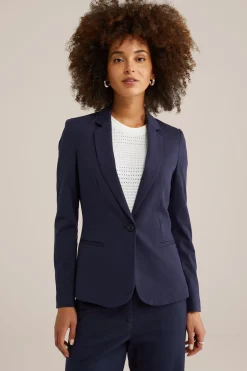 getailleerde jersey blazer met stretch