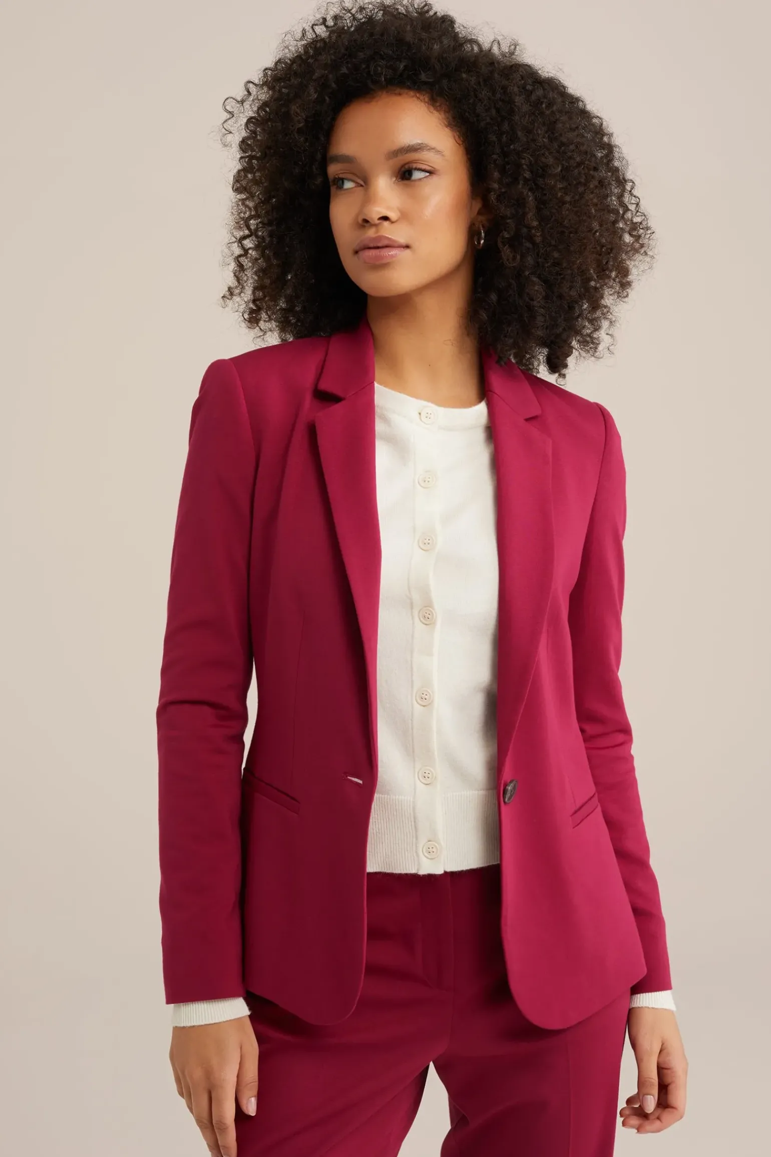 getailleerde jersey blazer met stretch