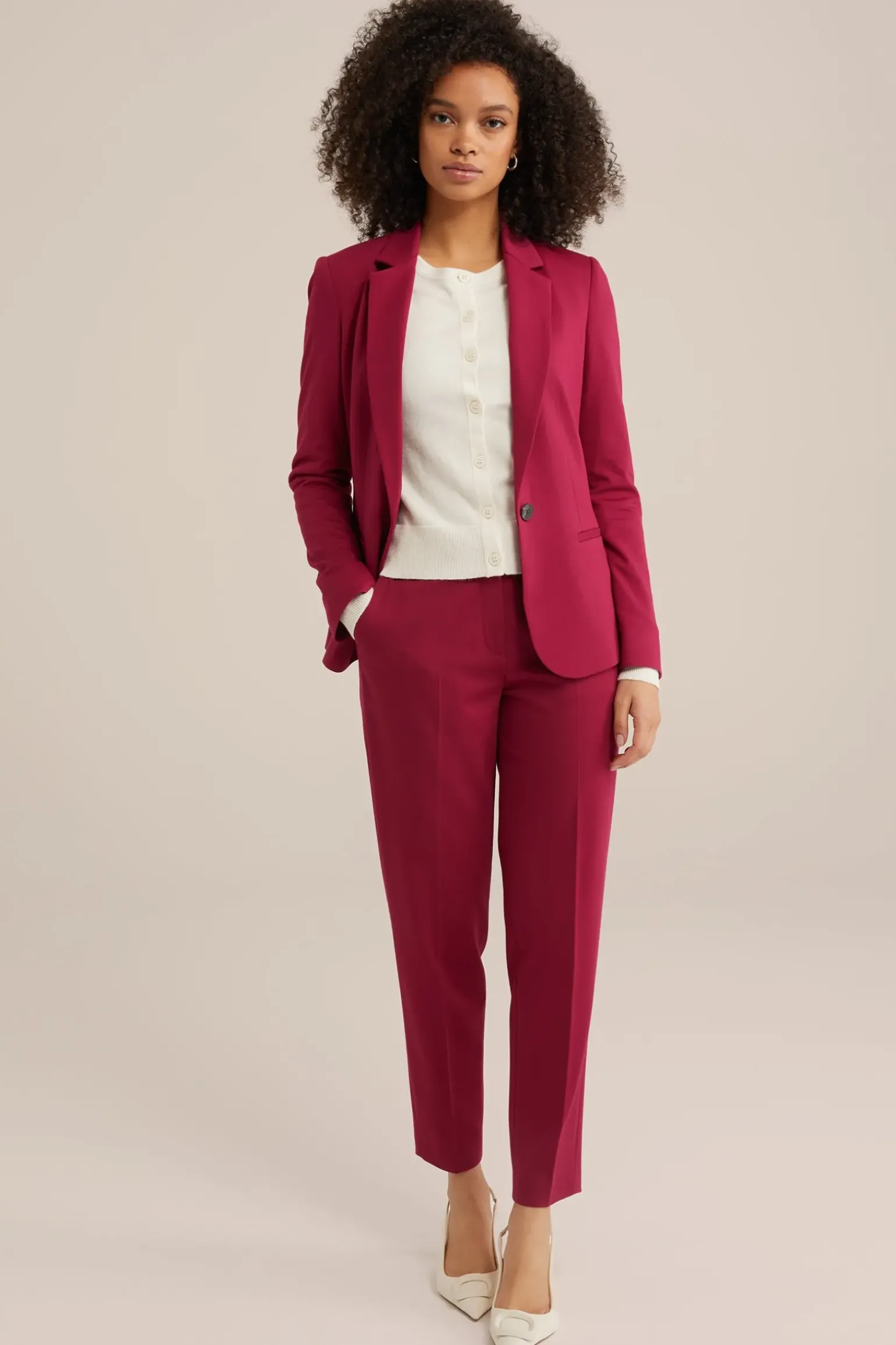 getailleerde jersey blazer met stretch