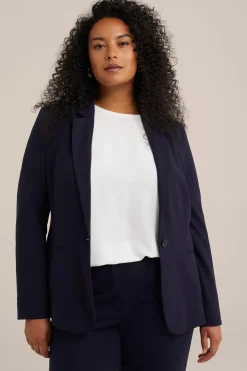 getailleerde jersey stretch blazer - Curve