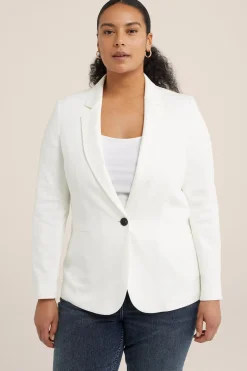 getailleerde jersey stretch blazer - Curve