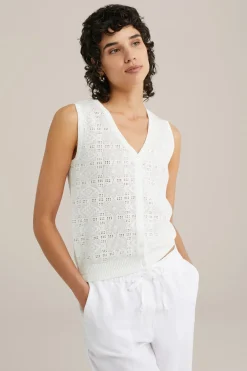 gilet met opengewerkt dessin