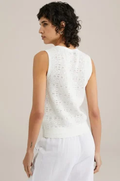 gilet met opengewerkt dessin