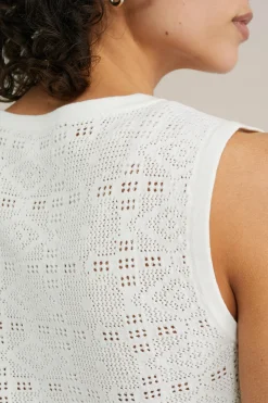 gilet met opengewerkt dessin