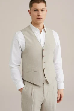 gilet met subtiele ruit en stretch