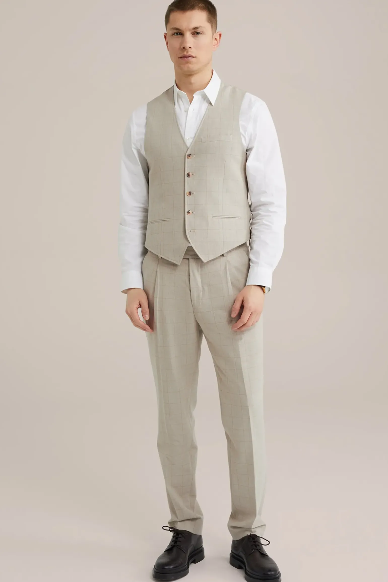 gilet met subtiele ruit en stretch