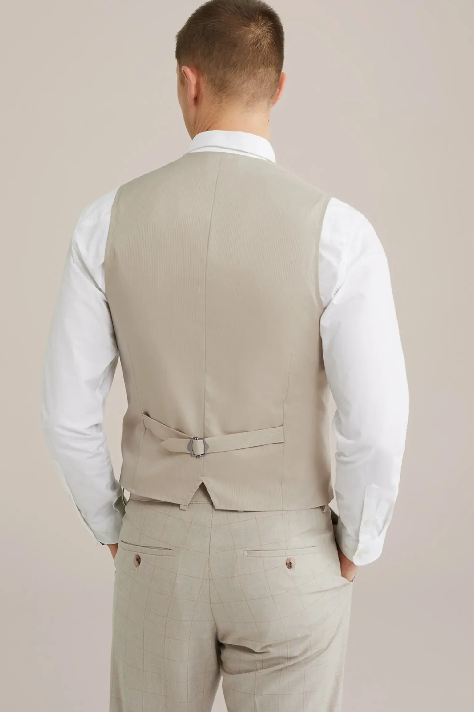 gilet met subtiele ruit en stretch