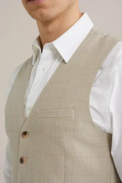 gilet met subtiele ruit en stretch