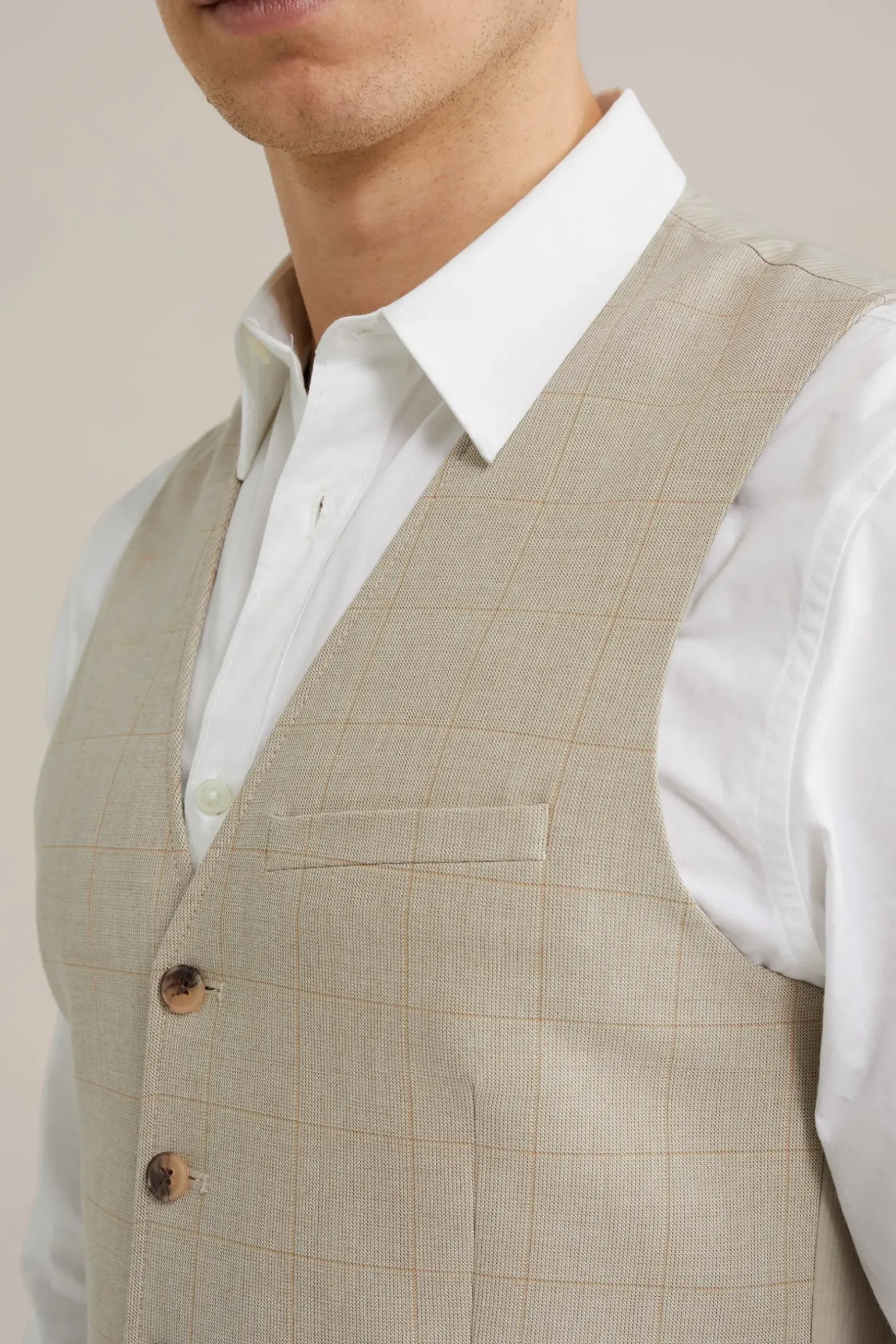 gilet met subtiele ruit en stretch