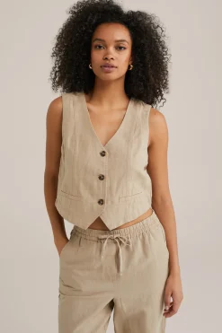 gilet van linnenmix