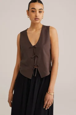 gilet van linnenmix