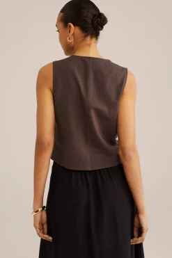 gilet van linnenmix