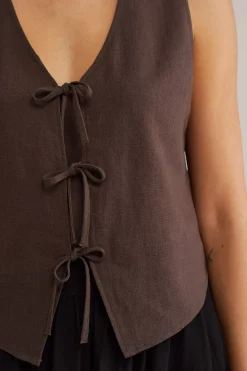 gilet van linnenmix