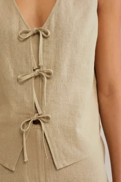 gilet van linnenmix