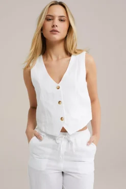 gilet van linnenmix