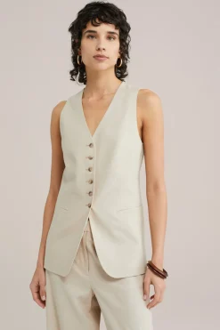 gilet van linnenmix