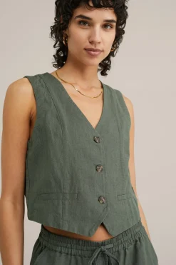 gilet van linnenmix