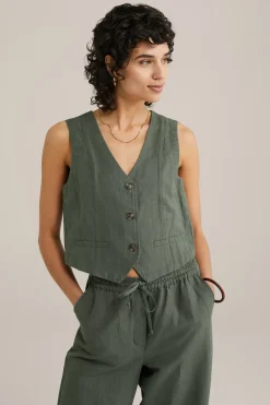 gilet van linnenmix